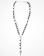 Adrian Hammond Black Pearl Silver Cross Necklace