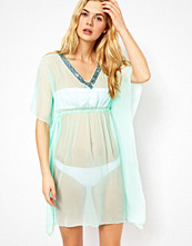 Pieces Voile Kaftan With Sequins