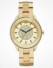 Armani Exchange Gold Watch With Diamante Circle Face
