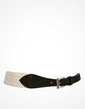 French Connection Weaved Belt with Leather Trim