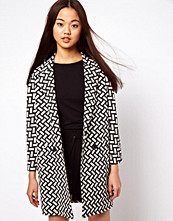 ASOS Coat In Mono Pattern With Textured Back