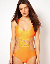 ASOS Lattice Front Swimsuit