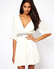 TFNC Wrap Front Dress with Embellished Waist