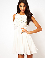 TFNC Babydoll Dress with Applique Jewels