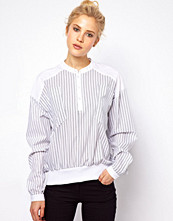 ASOS Shell Top In Stripe Print With Jersey Hem