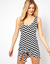 ASOS Chevron Print Knot Jersey Beach Dress