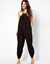 ASOS Halter Cheesecloth Beach Jumpsuit