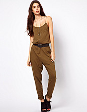 ASOS Zip Front Onesie With Strap Detail