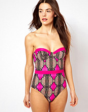 Ted Baker Snake Print Swimsuit With Padded Underwired Cups