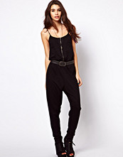 ASOS Zip Front Onesie With Strap Detail