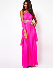 Forever Unique Halter Maxi Dress with Embellished Waist