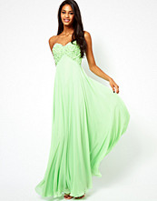 Forever Unique Applique Flower Bandeau Maxi Dress