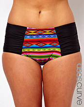 ASOS CURVE High Waisted Bikini Pant In Blanket Print
