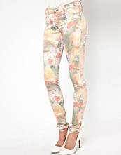Just Female Painted Flower Skinny Jeans