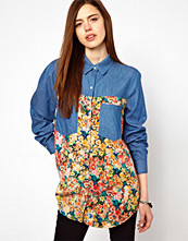 Just Female Floral Denim Shirt