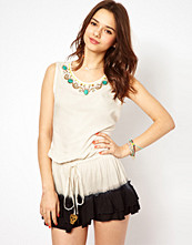 River Island Mirror Embellished Drop Waist Beach Dress