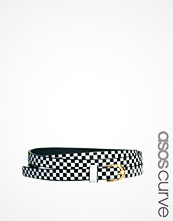 ASOS CURVE Super Skinny Waist Belt With Checkerboard Print
