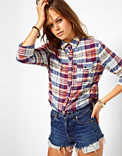 ASOS Shirt With Studded Collar in Crinkle Check