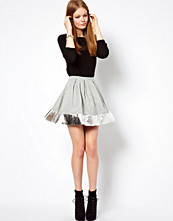 ASOS Skater Skirt with Metallic Hem
