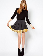 ASOS Skater Skirt with Metallic Hem