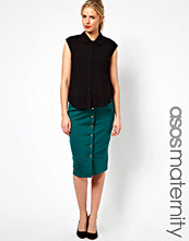 ASOS Maternity Exclusive Midi Pencil Skirt With Gold Buttons