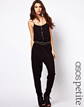 ASOS PETITE Zip Front Onesie With Strap Detail