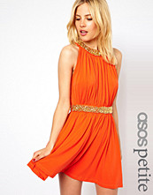 ASOS PETITE Exclusive Skater Dress With Embellished Collar And Waist