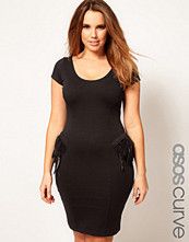 ASOS CURVE Exclusive Peplum Dress With Feathers