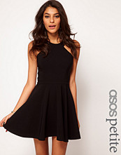 ASOS PETITE Exclusive Skater Dress With Popper Straps And Cut Away Detail