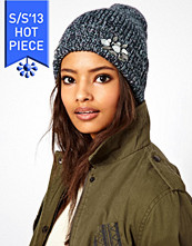 ASOS Mixed Knit Boyfriend Beanie With Embellished Turn Up