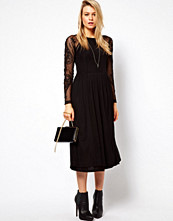 ASOS Midi Dress With Embroidered Sleeves