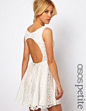 ASOS PETITE Exclusive Lace Full Skirted Dress With Cut Out Back