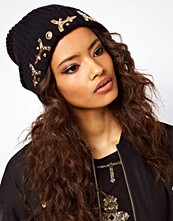 ASOS Metal Brocade Turn Up Beanie