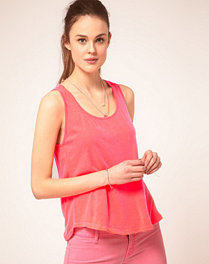 TEXTILE Elizabeth and James Jersey Vest Top Neon