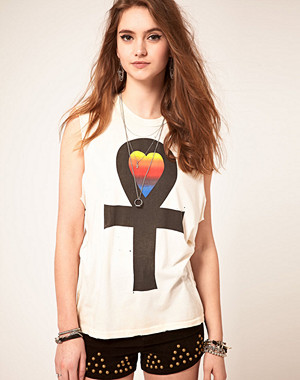 UNIF Cross Colours Distressed Vest Top