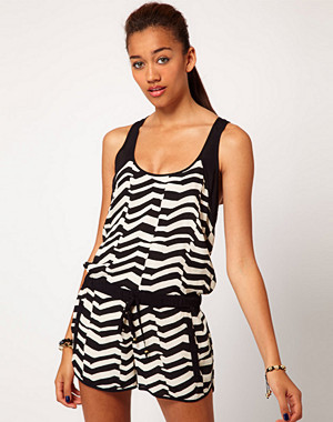 River Island Geo Print Playsuit