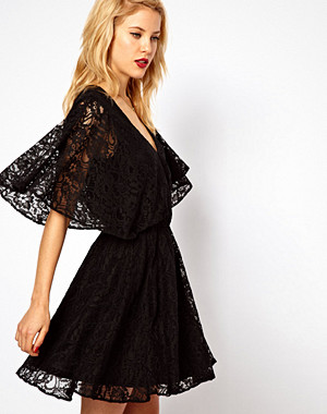 ASOS Lace Dress With Cape Back