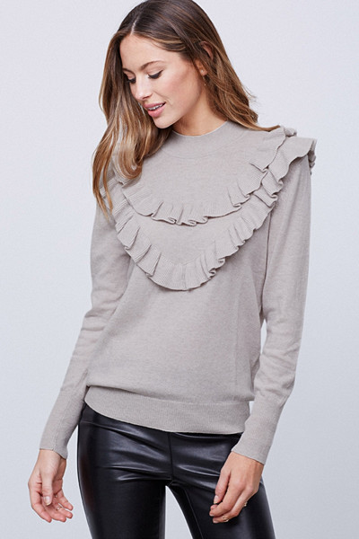 Gina Tricot stickad tröja med volanger