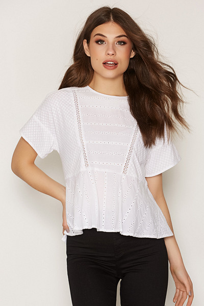 Topshop t-shirt i peplum-modell