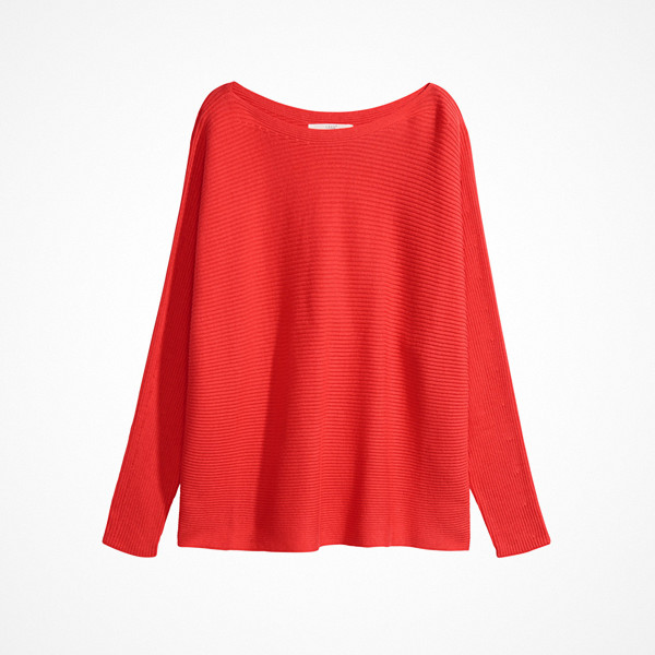 H&M korallröd tvärribbad tröja