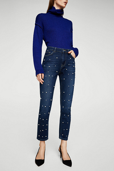 Mango jeans med pärlor