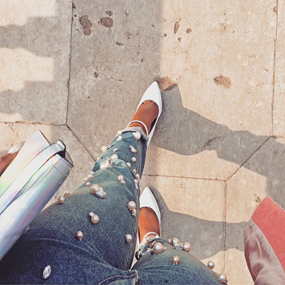 Inspiration jeans med pärlor