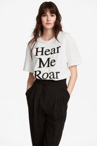 H&M statement t-shirt "Hear Me Roar"