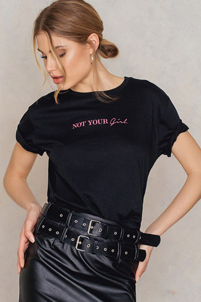 NA-KD Linn Ahlborg statement t-shirt "Not Your Girl"