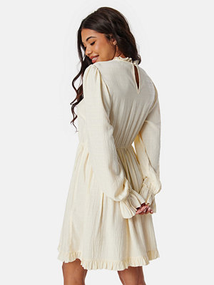 Bubbleroom Viscose Frill Dress Light yellow