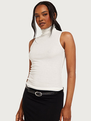 Toppar - Nelly Soft Sleeveless Turtleneck Top - Vit