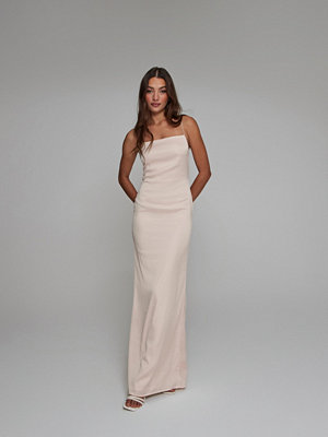 Nelly Clean Satin Dress - Beige