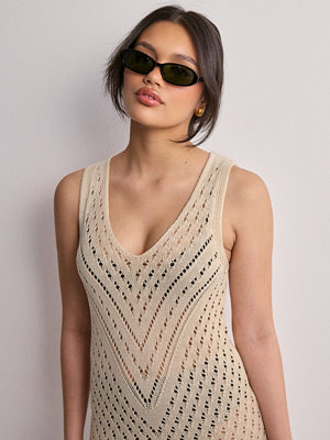 Jdy Jdysun S/L V-Neck Midi Dress Knt - Beige