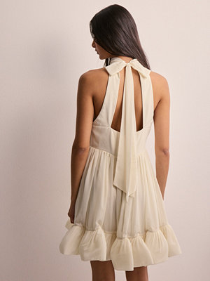 Malina Fern halterneck ruffled mini dress - Vit