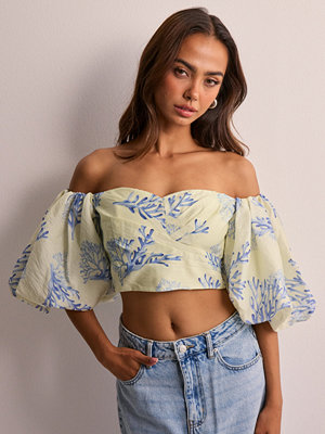 Malina Amira draped off shoulder top - Blommig